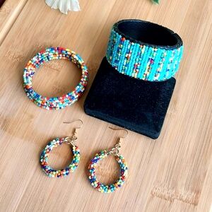 3PC Beautiful Kenyan Beaded Bracelet Set